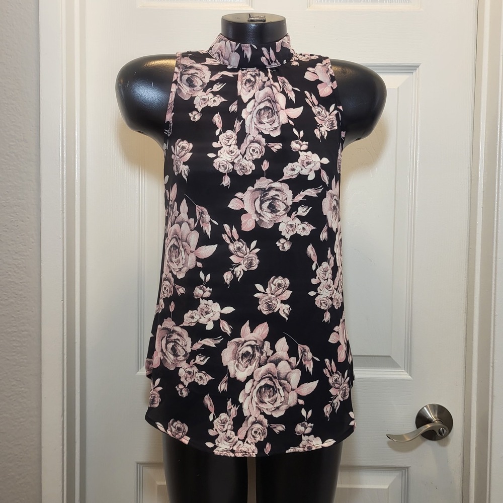 Sienna Sky Women's Floral Top Black and Pink Size XS
